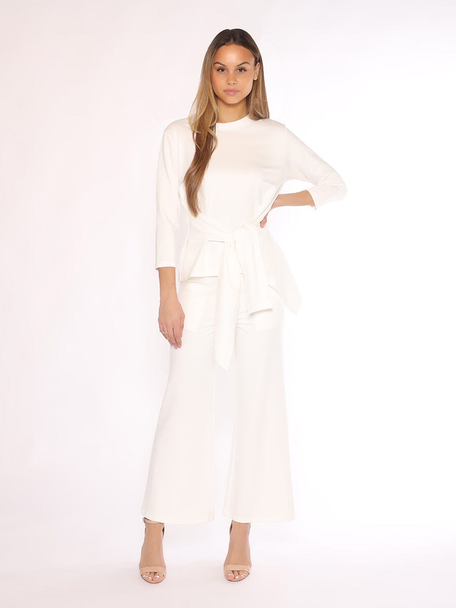 Thick Long Sleeve Shirt with Waist Tie