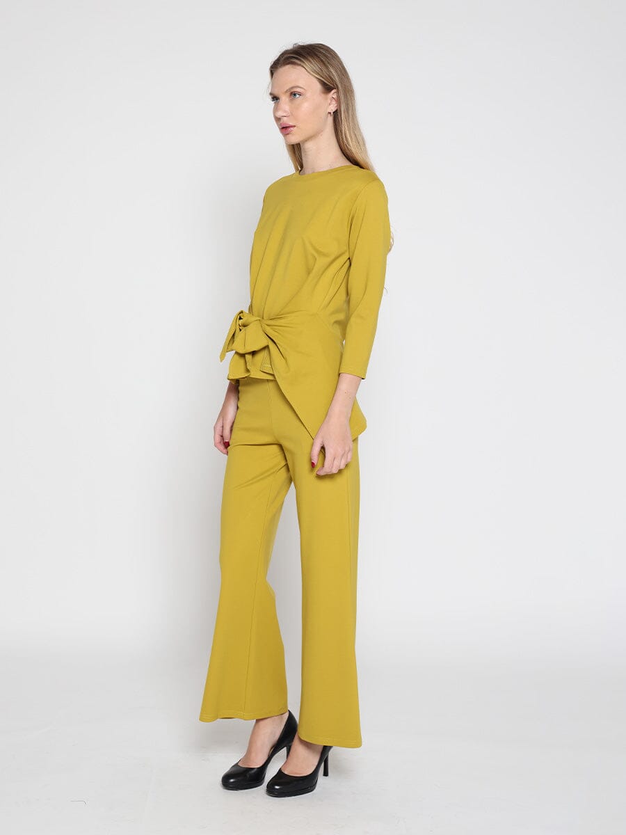 Thick Long Sleeve Shirt with Waist Tie