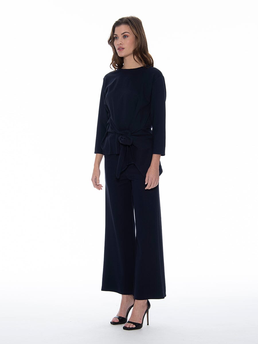 Thick Long Sleeve Shirt with Waist Tie