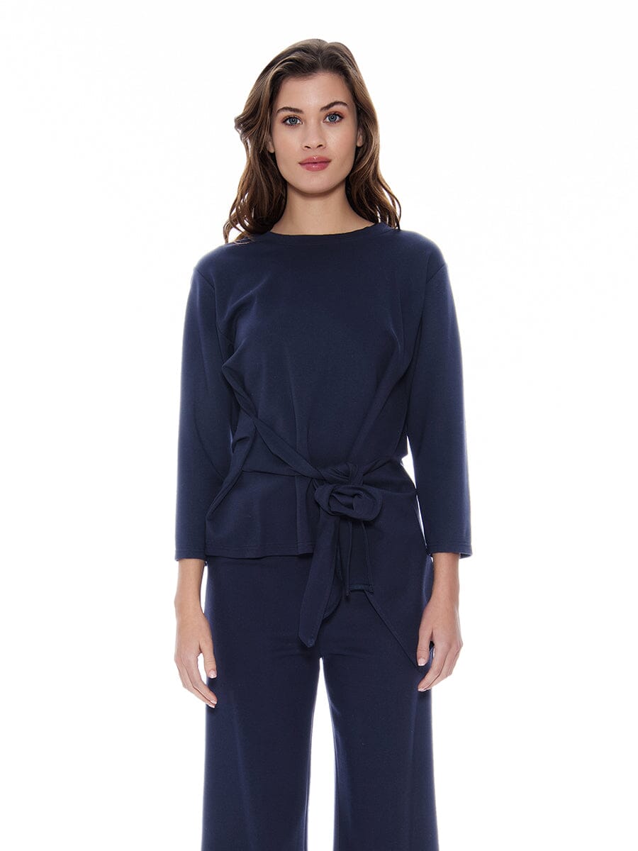 Thick Long Sleeve Shirt with Waist Tie