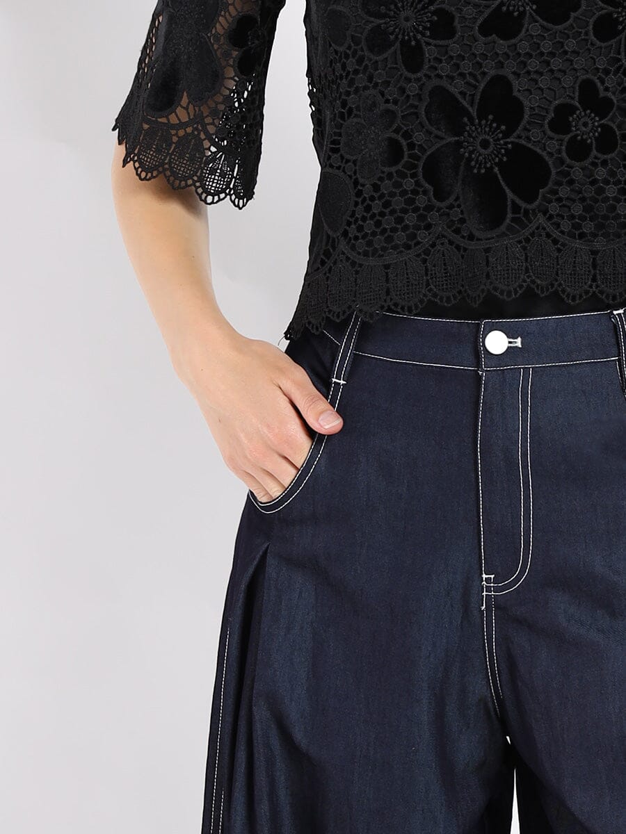 Wide Leg Baggy Denim Pants