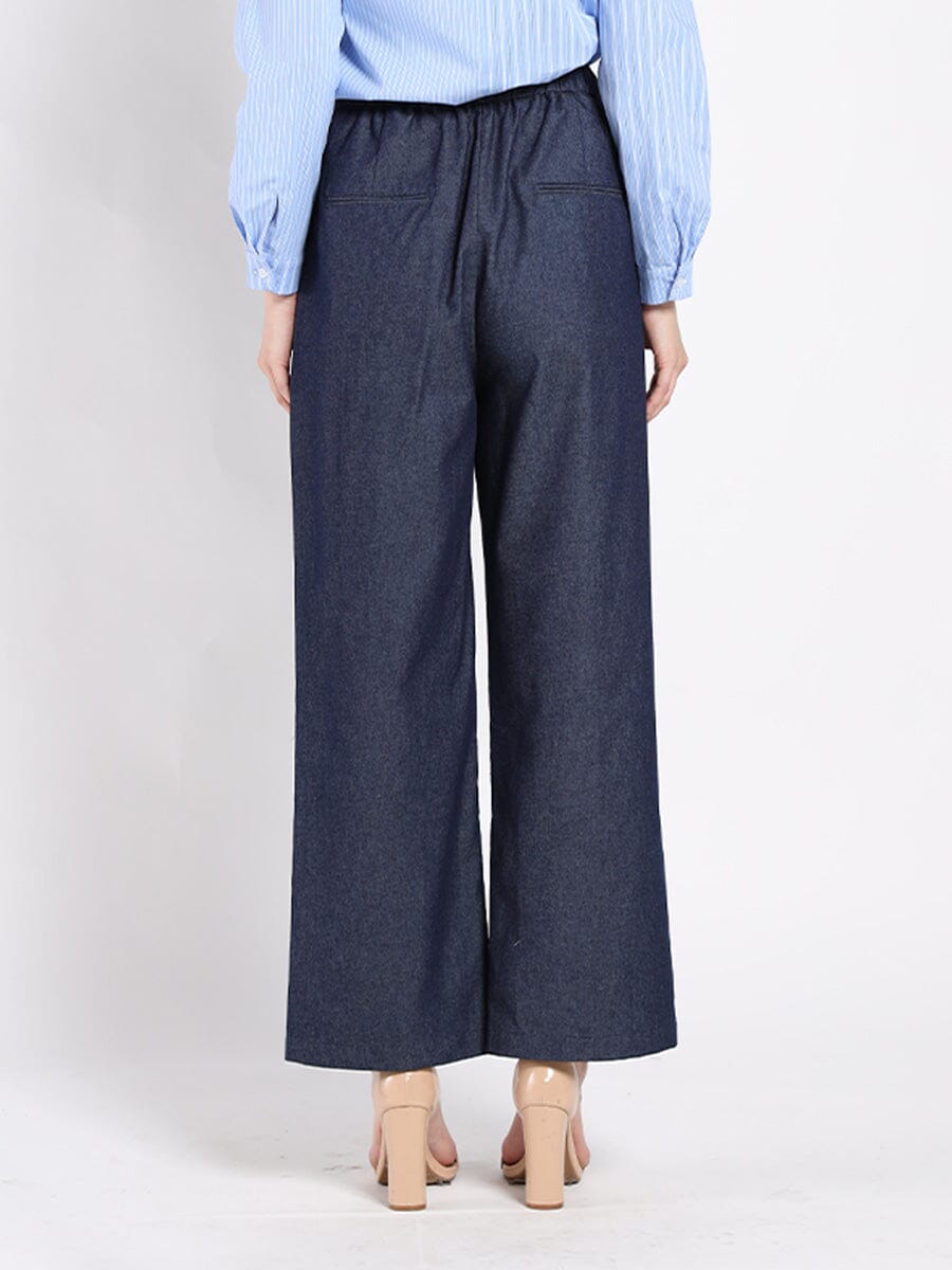 Wide-Leg Denim Pants