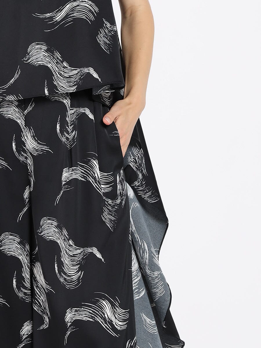 Wide Leg Prinetd Viscose Pants