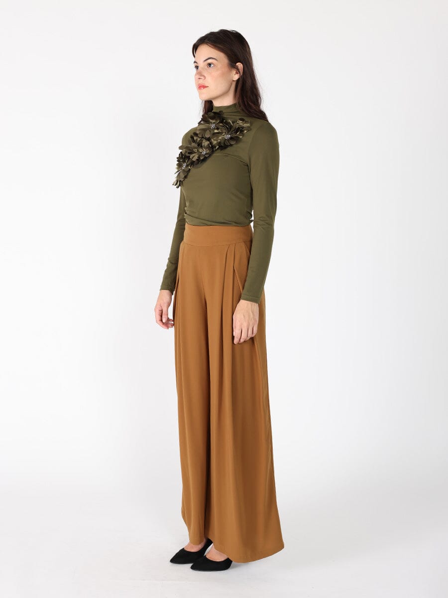 Wide Leg Solid Palazzo Flowy Pants