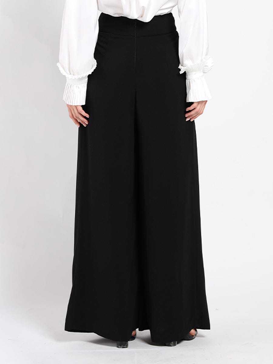 Wide Leg Solid Palazzo Flowy Pants