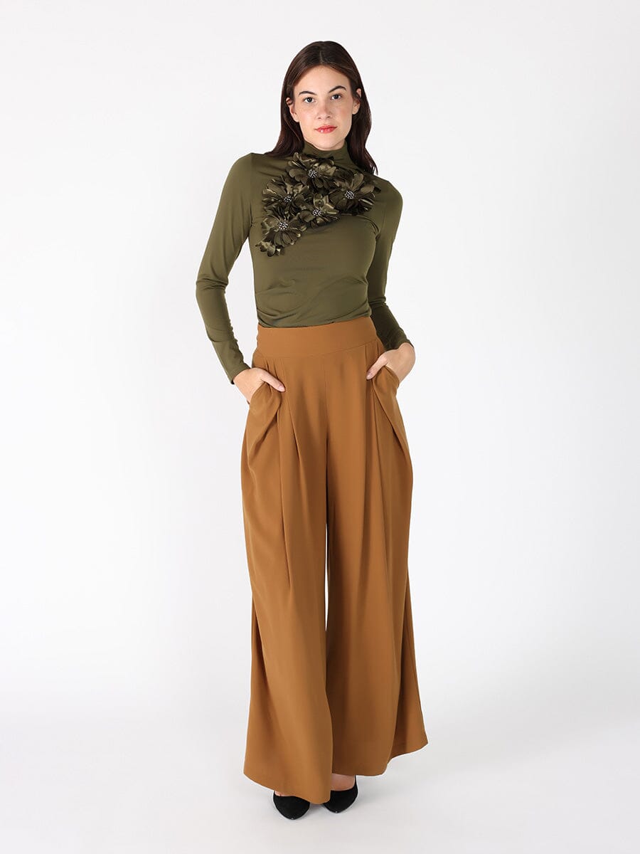 Wide Leg Solid Palazzo Flowy Pants
