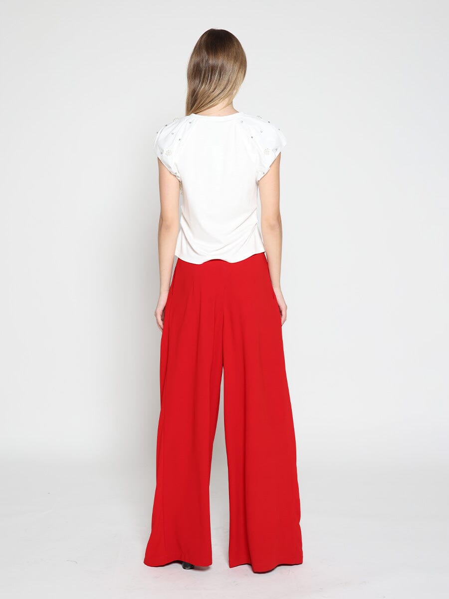 Wide Leg Solid Palazzo Flowy Pants