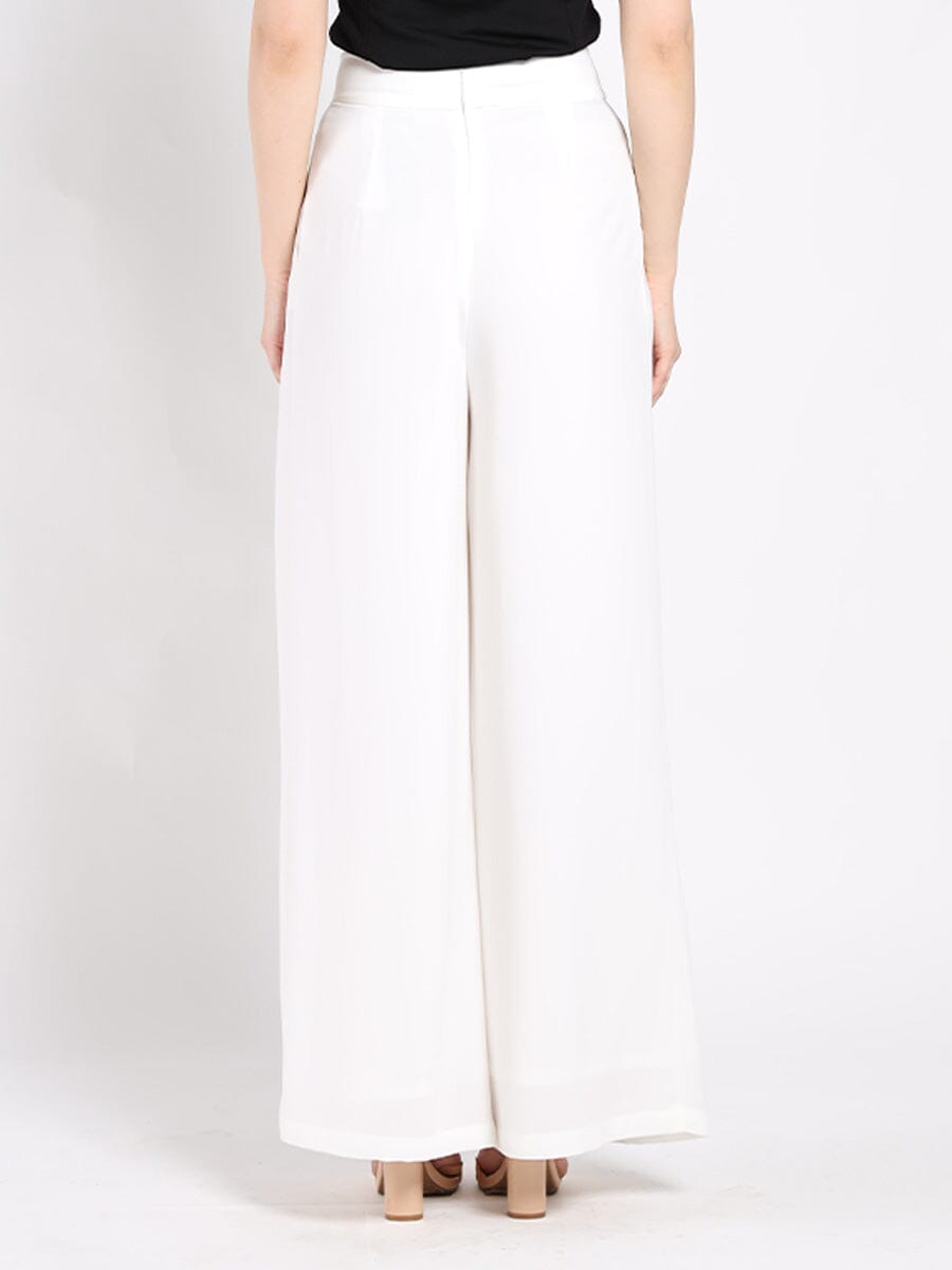 Wide Leg Solid Palazzo Flowy Pants