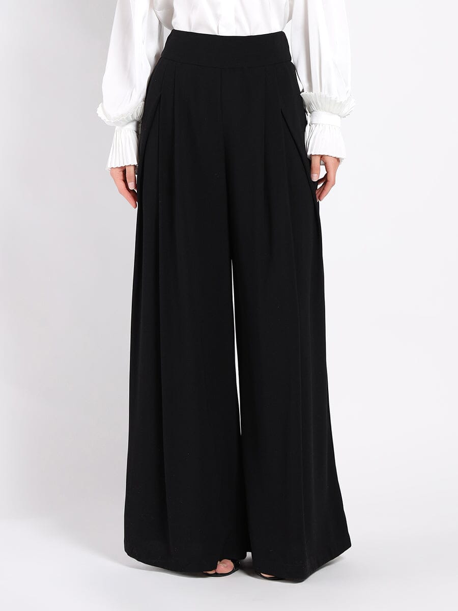 Wide Leg Solid Palazzo Flowy Pants