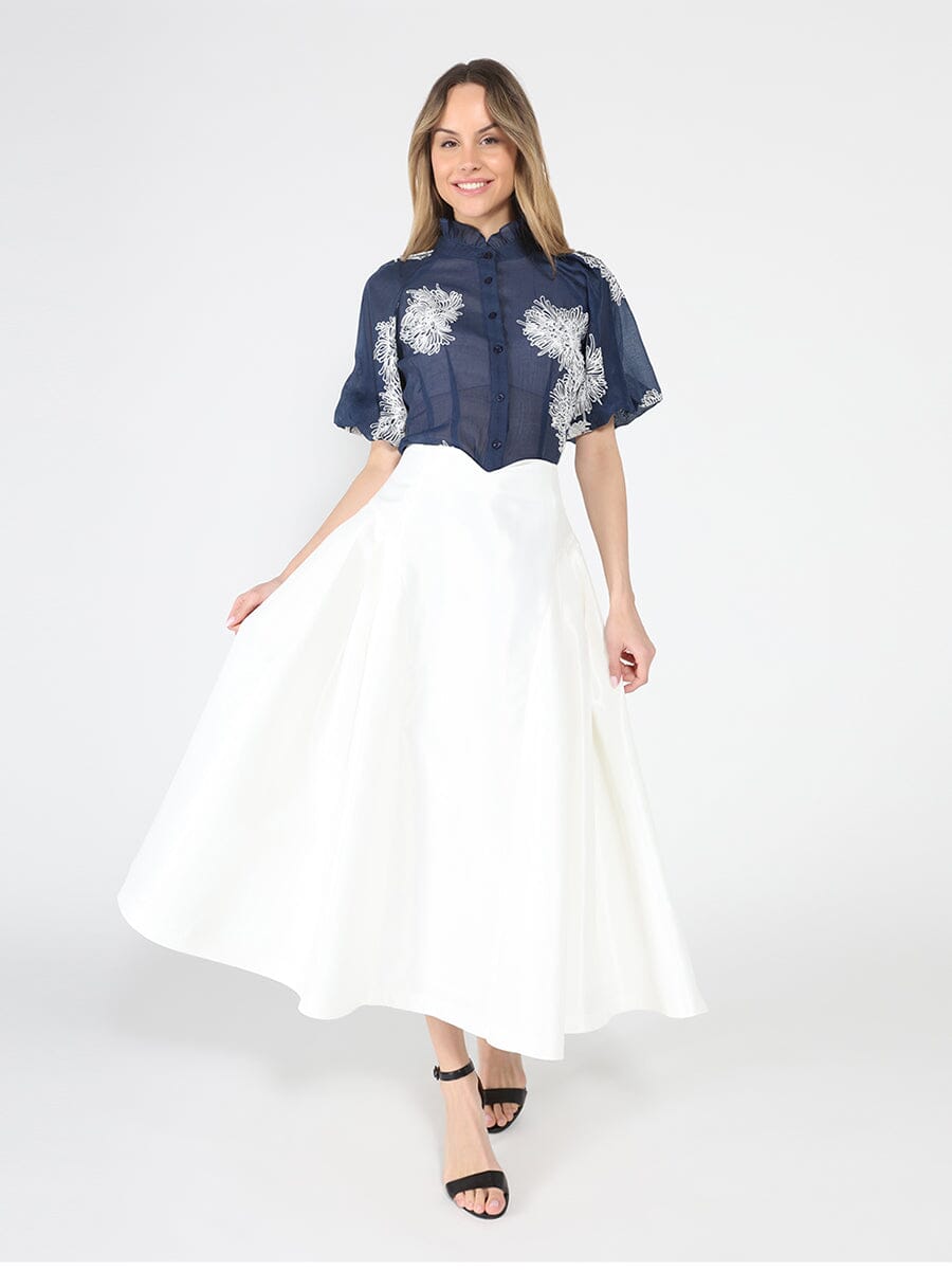 Wide Width Skirt with Back Zipper