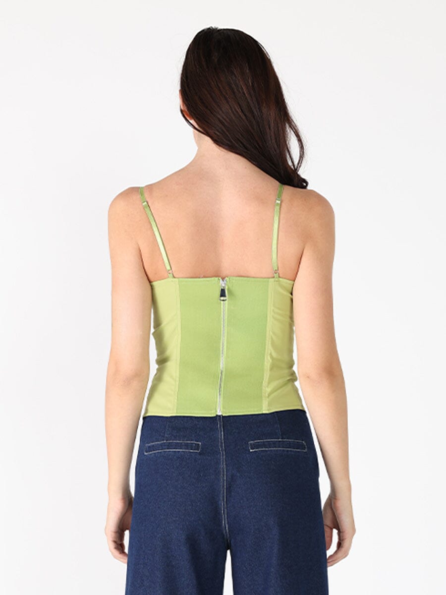 Zip up corset top with straps