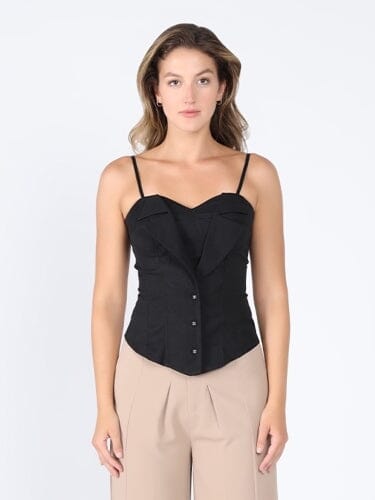 Zip up corset top with straps