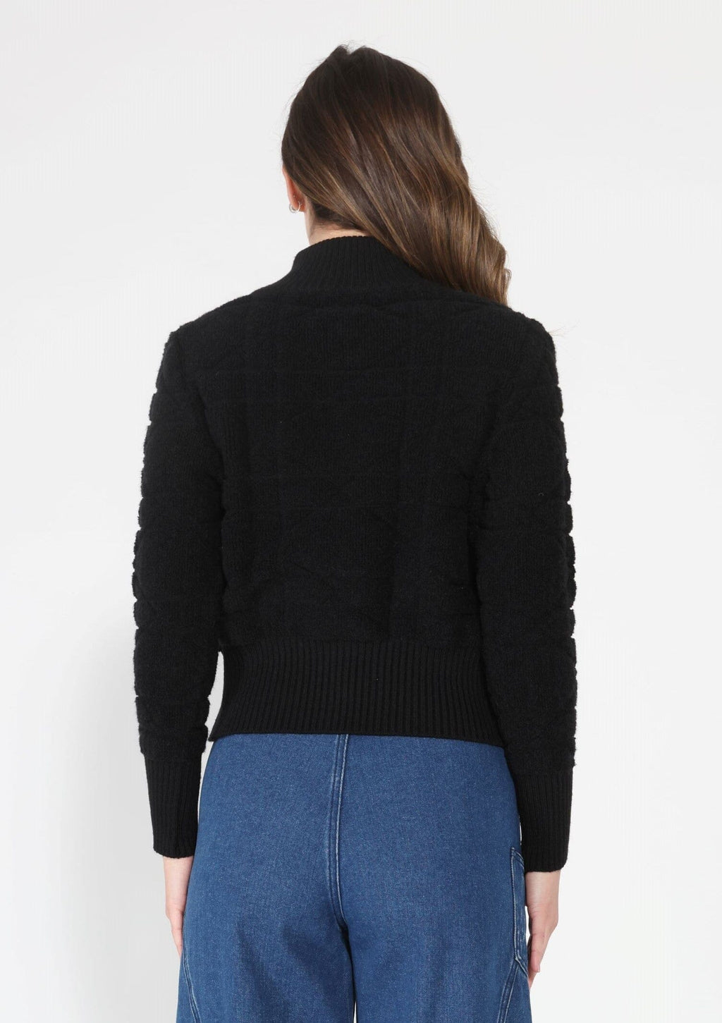 Gracia Fashion Women's Zip up long sleeve textured jacket