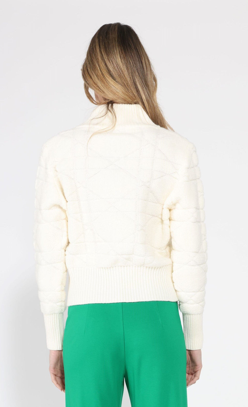Zip up long sleeve textured jacket