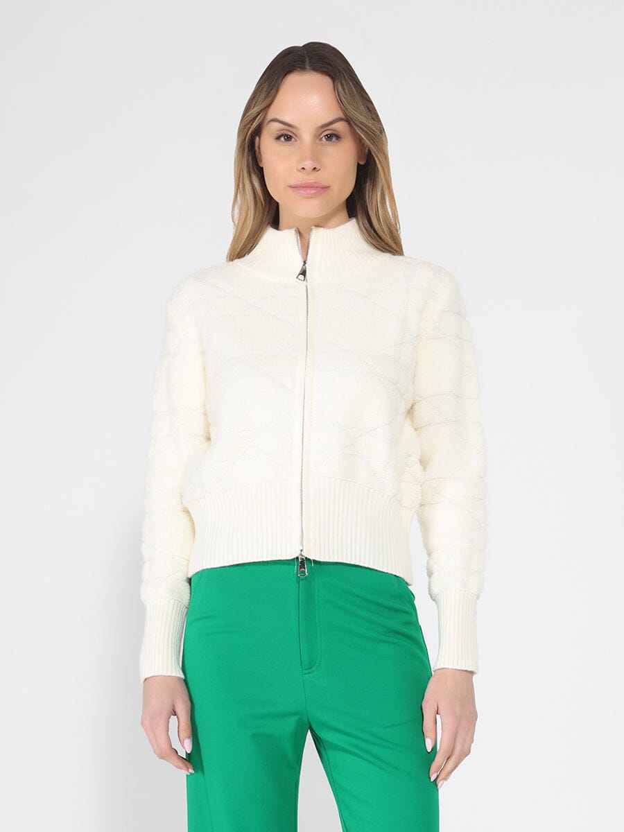 Gracia Fashion Women's Zip up long sleeve textured jacket